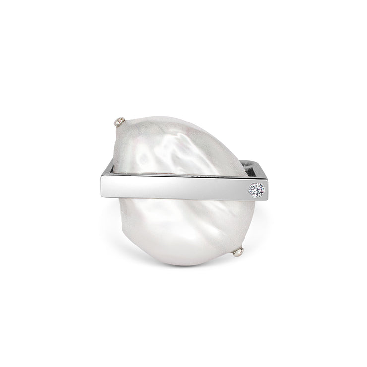 Matilde Mozzanega, Chromo-fine Freshwater Pearl Tension Setting Ring