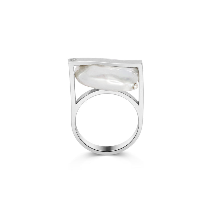 Matilde Mozzanega, Chromo-fine Freshwater Pearl Tension Setting Ring