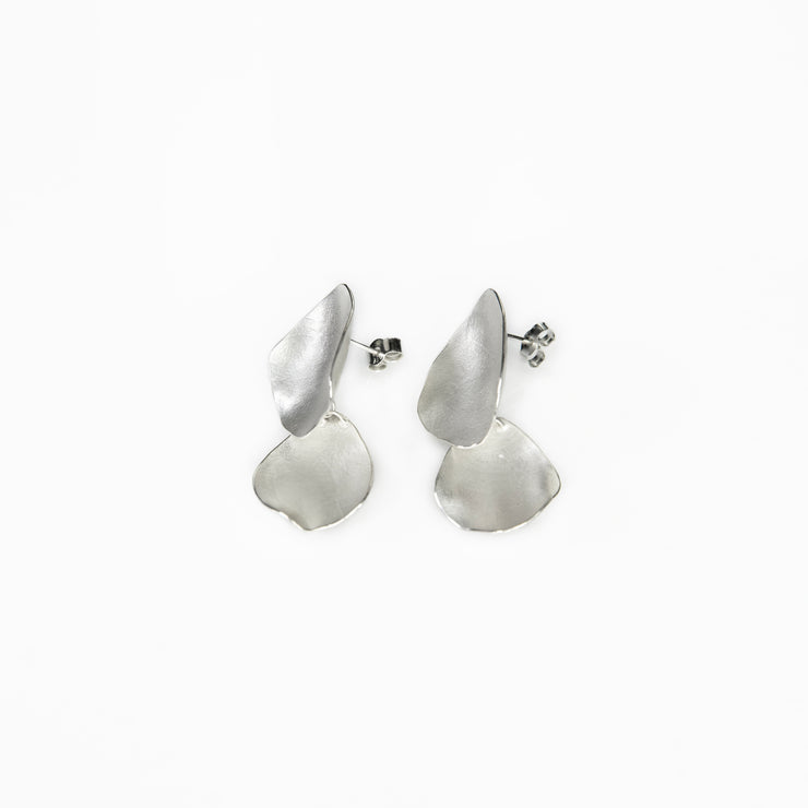 Shinta Nakajima, White Rose Double Earrings