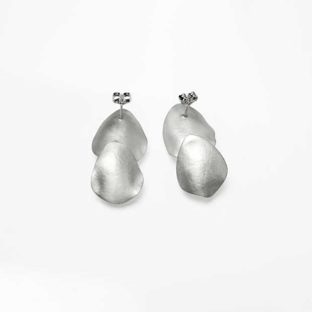 Shinta Nakajima, White Rose Double Earrings