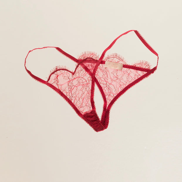 Michaela Stark, French Lace Heart Thong