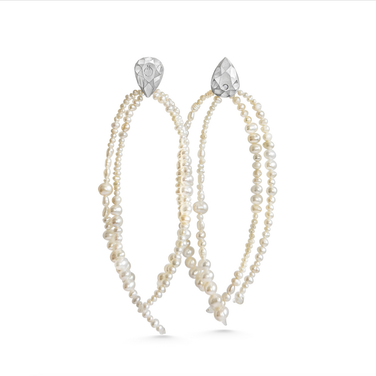 Matilde Mozzanega, Cast Gem Pearl Strand Earrings