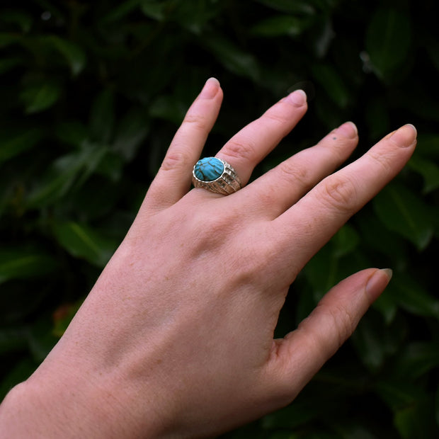 Charlotte Garnett, Bombe Ring Silver and Turquoise