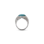 Charlotte Garnett, Bombe Ring Silver and Turquoise